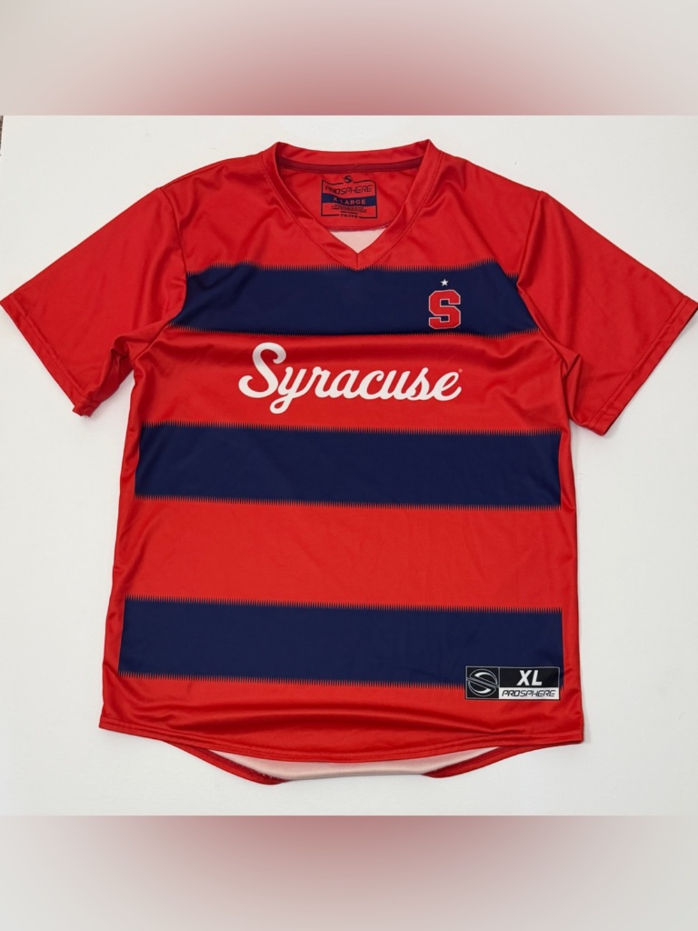Syracuse Men's Red & Navy Striped Jersey - XL